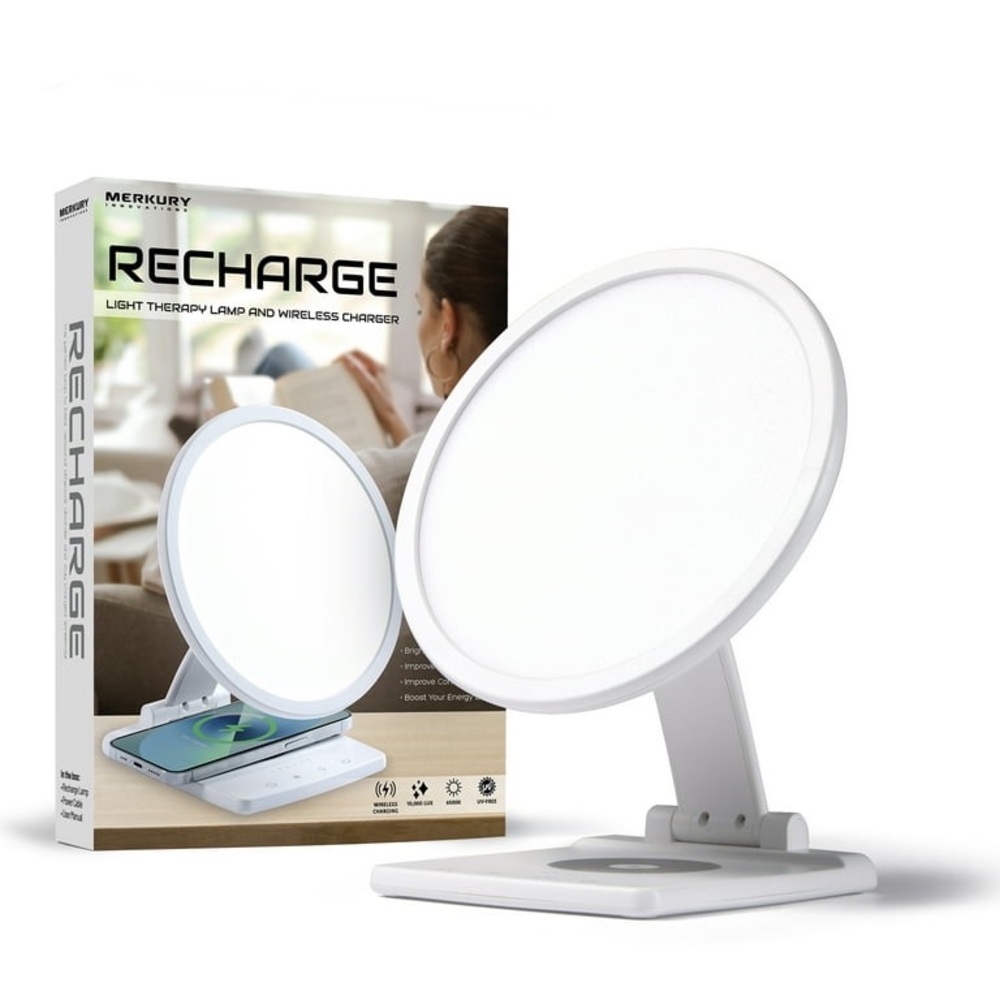 NIB Merkury Innovations Recharge Therapy Lamp with Wireless Charger